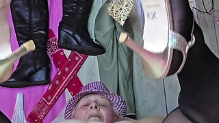 High Heels Whore Gets Fucked by 12 in the Store