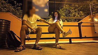 Stranger Seduced a Milf at a Bus Stop. Outdoor sex