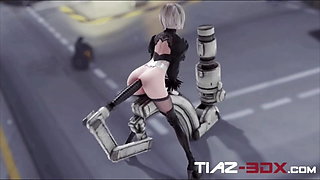 2B Fucked By Massive Dildo in Fucking Machine (Alternate Angle)