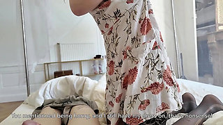 Amateur Teen Roommate Gives Deep Throat Blowjob and Swallows Cum in Homemade POV