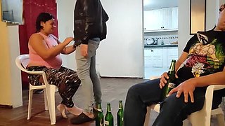 Best Friend's Hot Wife Fucks Me While Hubby Watches The Game - Cheating MILF with Big Tits