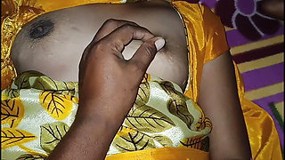 Telugu wife and husband sex with time at night telugu aunty fucking with saree at night time