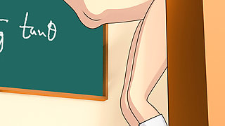 College Student fucked behind Lecture Stand Anime