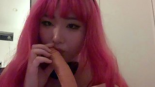 Ebony Teen Solo Toying Taped