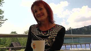 Czech Streets 111 Mrs Irena loves money and cocks