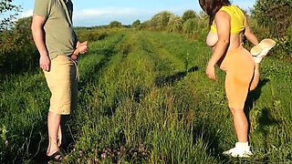 Outdoor Public Sex with Desi Aunty - Risky Handjob & Flashing Cock in 4K