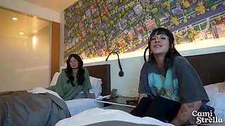 Step Sis Cheats with Me and GF on Vacation - Effy Cutie and Cami Strella