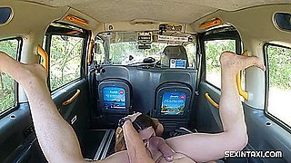 Sexy Blonde Has A Hot Ride In A Taxi