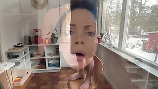 Wifey interupts her spouse when he is working with violet wand