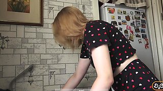 POV step-sis anal fuck in a kitchen
