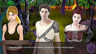 Busty babe in a visual novel with an emphasis on her curves