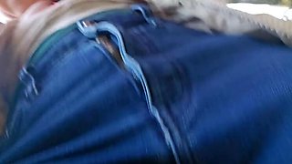 Desperate Nerdy MILF with Glasses Peeing Outdoors - Big Ass Amateur Pissing in Two Toilets Solo