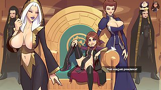 Sexy animated adult game with a milf undressing behind the dune