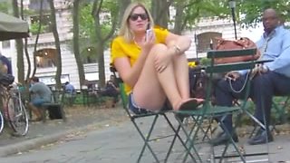 Legs in public (compilation + bonus cum)