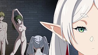 Frieren x Fern x Ubel Lesbian College Girls in Threesome PT2