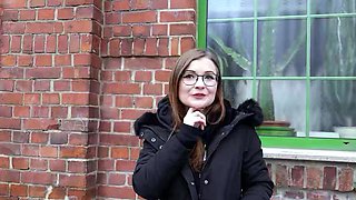 GERMAN SCOUT - German Small glasses student Tiny Emily