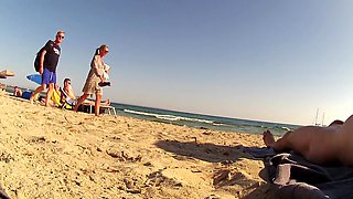 Incredible amateur CFNM, Beach porn clip
