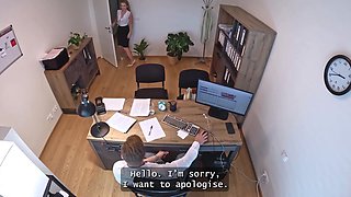 Loan4k. hot blond is riding a huge schlong in the office and cheating on her spouse