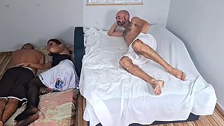 Fanny Squirtings Lesbian Roommate Sharing with Cuckold Friend