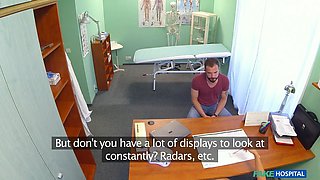 Hot nurse in a tight fitting uniform gets nailed - faux polyclinic