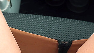 Roadtrip Cum - Foot Tease, New Pussy Piercing and Real Orgasm