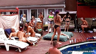 Playing Group Sex Games at the Pool