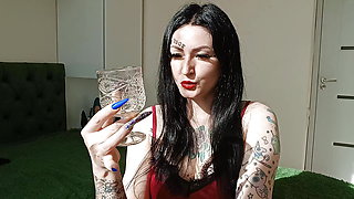 A special cocktail of drool and spit for fetishists. Spitting fetish