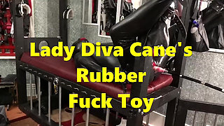 Male Slave in Latex Catsuit Machine Fucked in The Dungeon of Lady Diva Cane