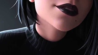 Black haired girl fucked hardcore on bed