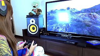 D.Va cosplay loves cum suck dildo verified girl