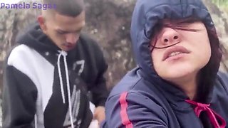 A mega-slut with monstrous bosoms picks up a young man on the beach and has fuck-fest in front of everyone.