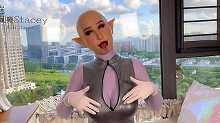 Mistress Danica latex solo masturbation