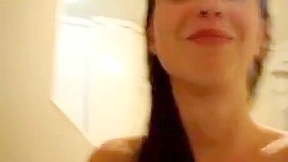 Russian legal age teenager girl taped in shower then in sofa
