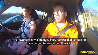 Fake Driving School - Hot Redheads Dirty Secret: Outdoor Blowjobs and Big Tits Worship