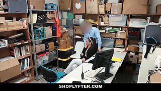 Inexperienced young and hot step mom disciplined for shoplifting in the backroom