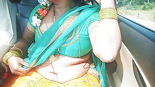 Telugu dirty talks. Car sex. Sexy saree aunty romantic sex with STRANGER