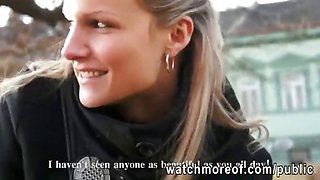 Superb Czech girl picked up and fucked right outside the car