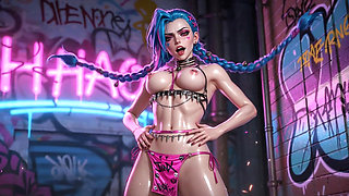 Jinx Lewd Wet Tease Compilation Big Tits and Ahegao