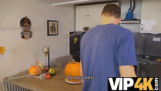 Vip4k. mature woman is nailed by her sonny on halloween