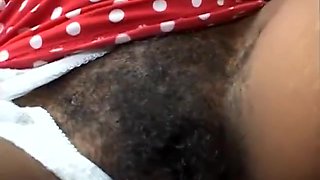 Big Ass Black Slut Gets Hairy Cunt Shaved On Sofa Then Fucks