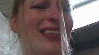 Humiliating hanging out and dildo penetrated