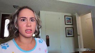 WickedStepdad: Big-Titted Teen Stepdaughter Misty Swallows Cum After Naughty Blowjob