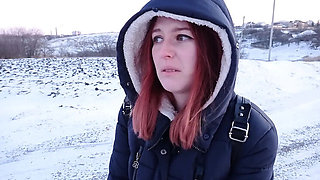SweetAndFlow gets fucked hard in the snowy outdoors