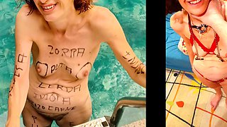 Natalia y Su AMO, Spanish Mature Submissive, Takes Poolside Anal Pounding After Client Meeting