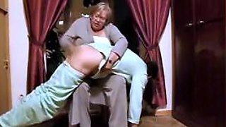 German miss Eva Hass  spanks steven Laing