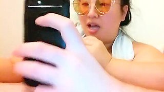 SAVAGE BLOWJOB AND SWALLOW FROM ASIAN BJ PRO IN SUNGLASSES