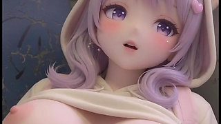 Shy kawaii hentai girl, alone on public bus