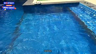 ! Two College Girls Pay Pool Boys For Raw Sex