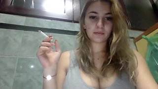 Pregnant girl smokes and tries to seduce her boyfriend