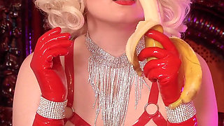 Femdom POV cuckold video from latex mistress